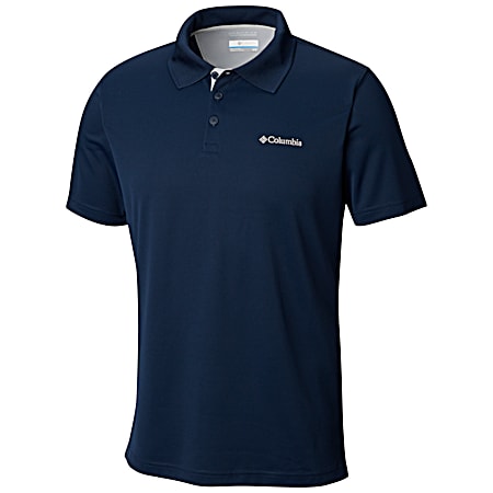 Men's Utilizer Collegiate Navy Short Sleeve Polyester Polo Shirt