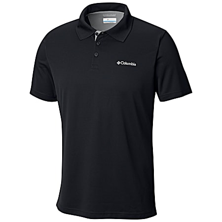 Men's Utilizer Black Grill Short Sleeve Polyester Polo Shirt