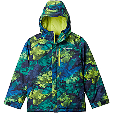 Columbia Kids' Lightning Lift Chartreuse/Brushed Camo Hooded Full Zip Jacket