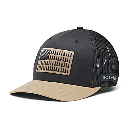 Adult PFG Shark/Tan Tree Flag Mesh Cap