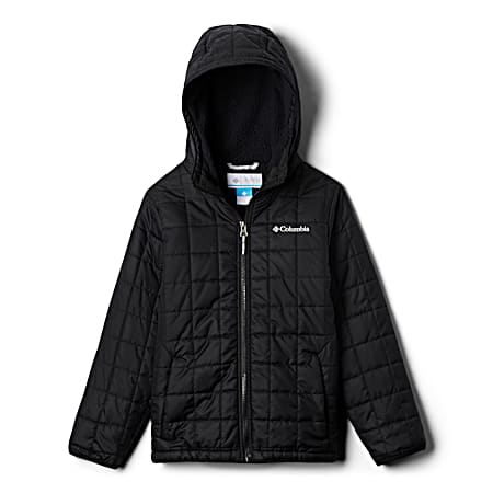 Columbia Boys' Rugged Ridge Black Hooded Full Zip Sherpa Lined Jacket