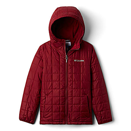 Columbia Boys' Rugged Ridge Red Jasper Hooded Full Zip Sherpa Lined Jacket