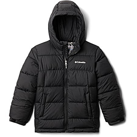 Columbia Youth Pike Lake Black Omni-Heat Thermal Reflective Insulated Hooded Full Zip Jacket
