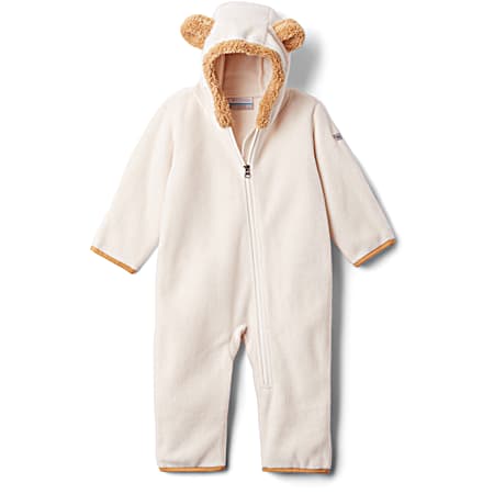 Infant Tiny Bear II Chalk/Lion Hooded Full Zip Fleece Bunting w/Ears