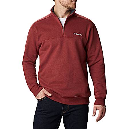 Men's Hart Mountain II Red Jasper 1/2 Zip Long Sleeve Fleece Pullover