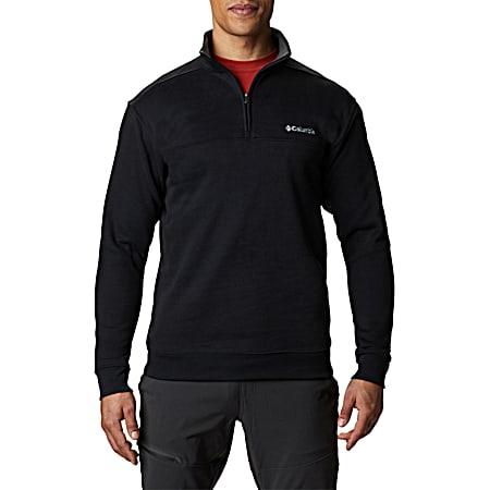 Men's Hart Mountain II Solid Black 1/2 Zip Long Sleeve Fleece Pullover