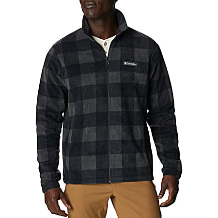 Men's Steens Mountain Black/Grey Buffalo Plaid Full Zip Fleece Jacket