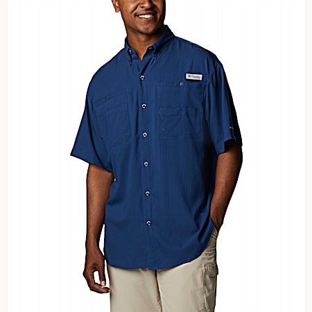 Men's Tamiami II Carbon Blue Button Front Short Sleeve Shirt