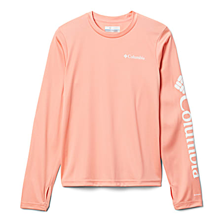Girls' Fork Stream Coral Reef Omni-SHADE/WICK Crew Neck Long Sleeve Polyester Shirt