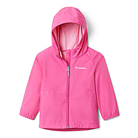 Columbia Toddler Girls' Switchback II Pink Ice Hooded Full Zip Rain Jacket
