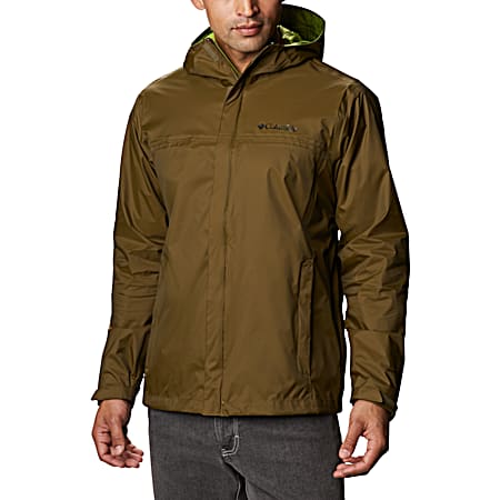 Columbia Men's Watertight II New Olive Lined Hooded Full Zip Rain Jacket