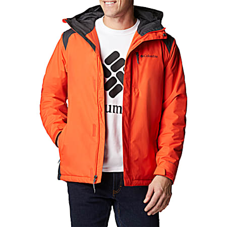 Men's Tipton Peak Red Quartz Omni-Heat Insulated Hooded Full Zip Nylon Jacket