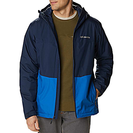 Men's Point Park Collegiate Navy Colorblock Insulated Hooded Full Zip Polyester Jacket