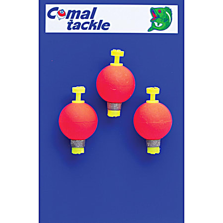 Comal Tackle 1 In. Round Snap-On Float Weighted Bobber - 3Pk.