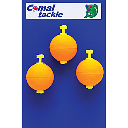 Comal Tackle Weighted Round Snap-On Floats - 1-1/4 In. - Orange