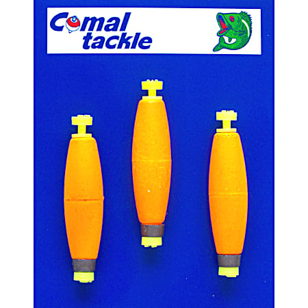 Comal Tackle Weighted Cigar Snap-On Floats - 2 In.