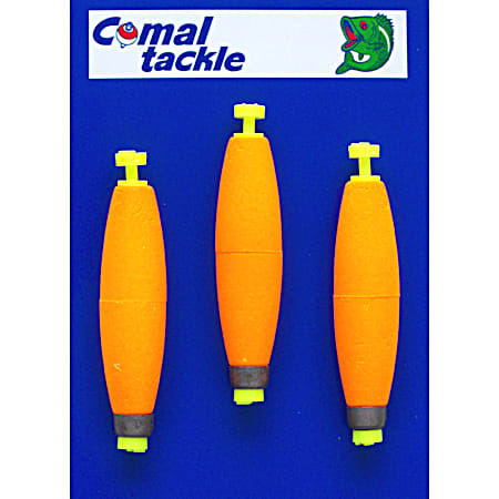 Comal Tackle Weighted Cigar Snap-On Floats - 2-1/2 In.