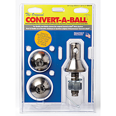 Convert-A-Ball Shank Hitch w/ Steel Ball Set