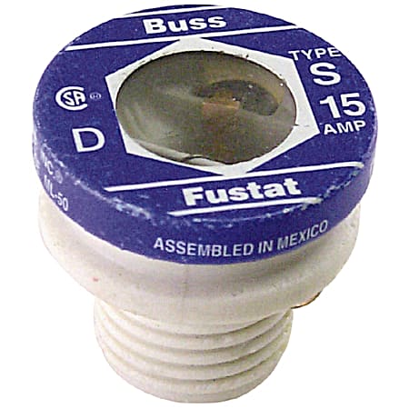 Fuses 'S' Base Carded 15 Amp - 2 Pk.