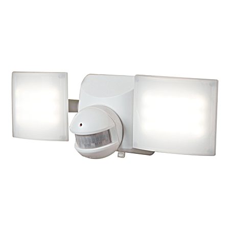 Halo White Solar LED Twin Head Outdoor Security Light