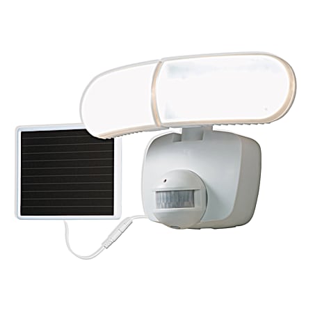 Halo White Solar LED Twin Head Motion-Activated Outdoor Security Floodlight