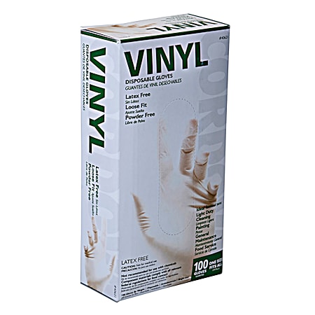 Vinyl Powder-Free Disposable Gloves - 100 Pk