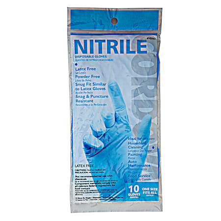 Nitrile Powder-Free Disposable Gloves - 10 Pk