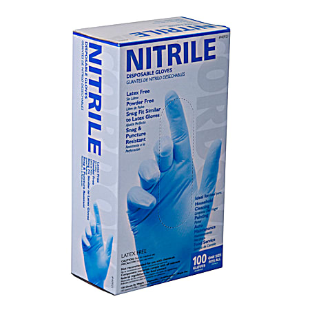 Nitrile Powder-Free Disposable Gloves - 100 Pk
