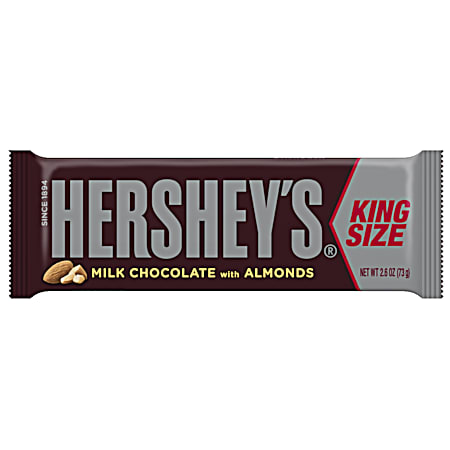 Hershey 2.6 oz King Size Almond & Milk Chocolate Candy Bar