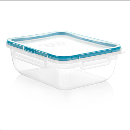 SnapWare 8.2-Cup Clear/Blue Total Solution Plastic Medium Short Rectangle Food Storage Container