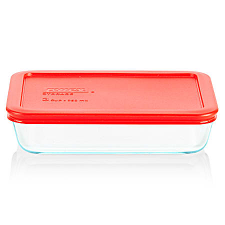 3-Cup Rectangular Storage Dish With Lid