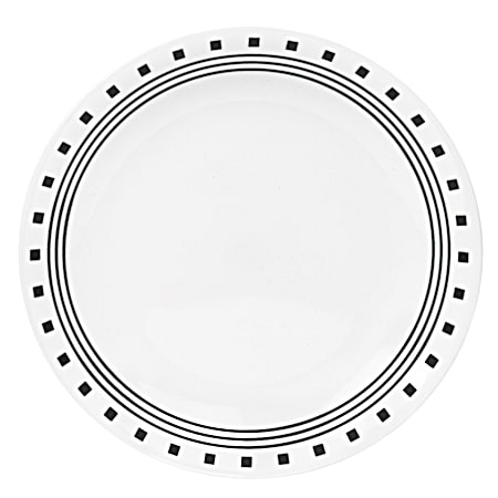 Corelle Livingware Black/White City Block Luncheon Plate