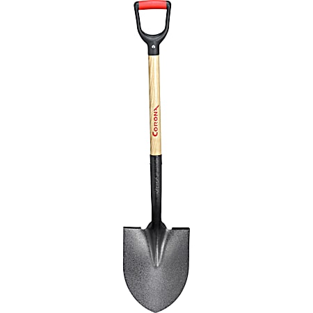 #2 Black Round Point Shovel w/ Wood Handle D-Grip