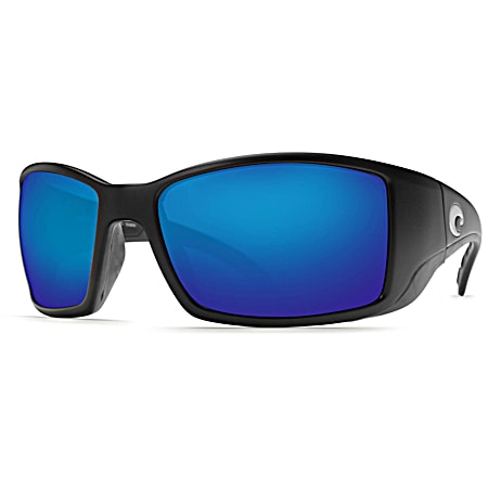 Adult Blackfin Matte Black Blue Mirror 580G Polarized Sunglasses