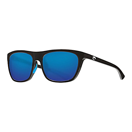 Adult Ceeca Shiny Black Blue Mirror 580G Polarized Sunglasses