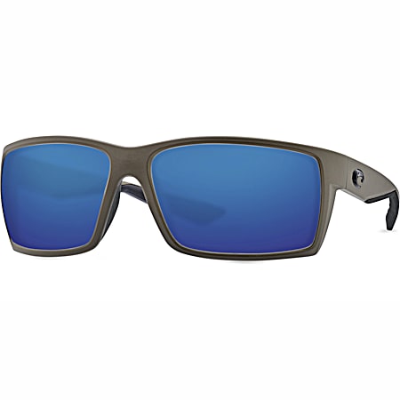 Adult Reefton Matte Gray, Blue Mirror 580P Polarized Sunglasses