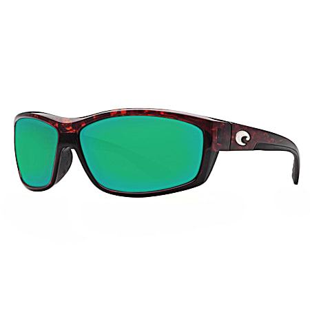 Adult Saltbreak Tortoise Green Mirror 580P Polarized Plastic Sunglasses