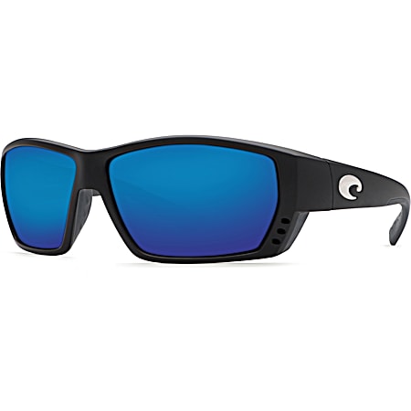 Adult Tuna Alley Matte Black Blue Mirror 580G Polarized Sunglasses