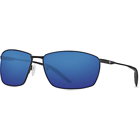 Adult Turret Matte Black, Blue Mirror 580P Polarized Sunglasses