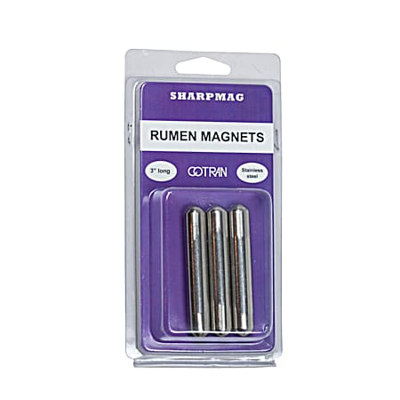 Sharpmag Stainless Steel Round Rumen Magnet - 3 Pk