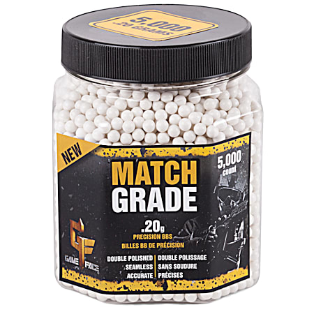 Match Grade .20g Precision BBs - White 5,000 Ct