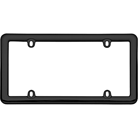 Black Plastic Nouveau License Plate Frame