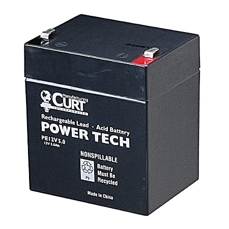 Curt 12V 5.4 Amp Black Trailer Breakaway Rechargeable Battery