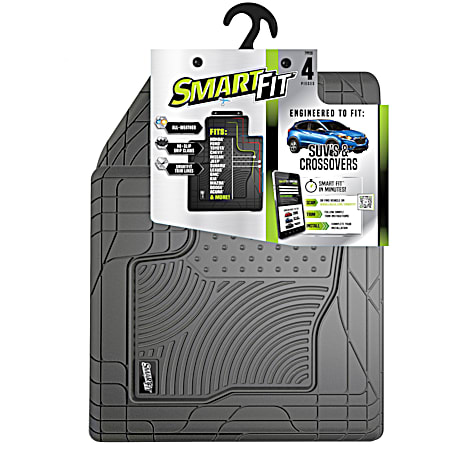 SmartFit 4 pc Grey Rubber SUV/Crossover Floor Mats