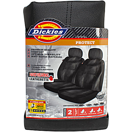 Deluxe 2 pc Black Seat Cover