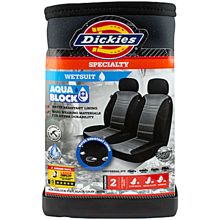 Aquablock 2 pc Black/Gray Seat Cover