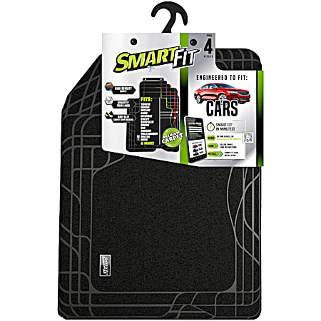 SmartFit 2 pc Black Carpet Car Floor Mats