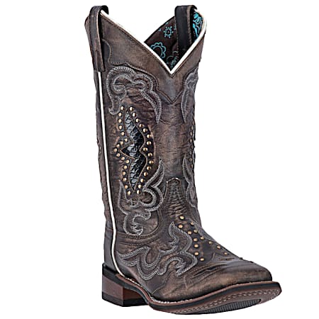 Laredo Ladies' Black/Tan Spellbound Western Boots
