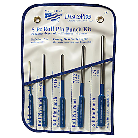 5 Pc. Roll Pin Punch Kit