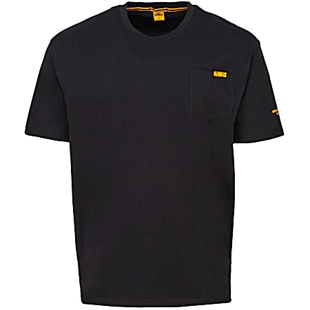 DEWALT Men's Black Crew Neck Short Sleeve Pocket T-Shirt